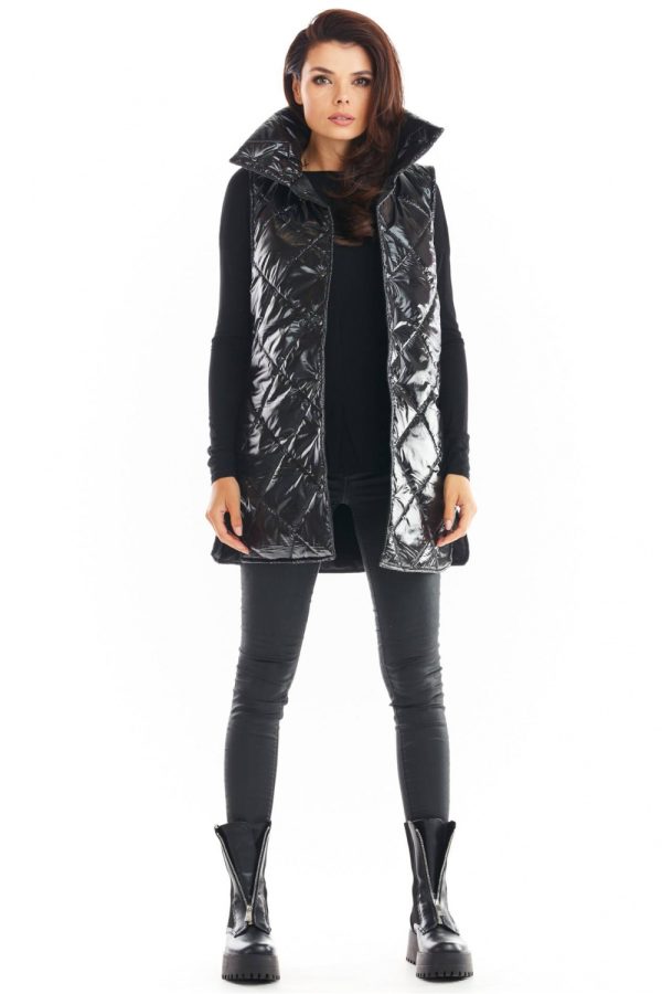 Black Gilet in Women`s Coats, Jackets with Polyester