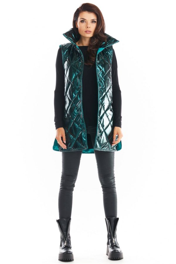 Green Gilet in Women`s Coats, Jackets with Polyester