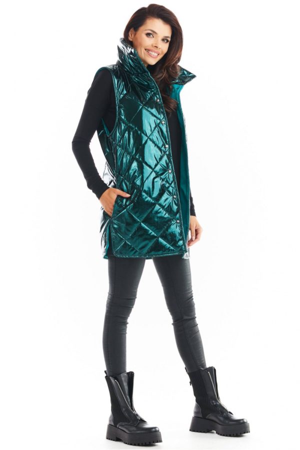Green Gilet in Women`s Coats, Jackets with Polyester