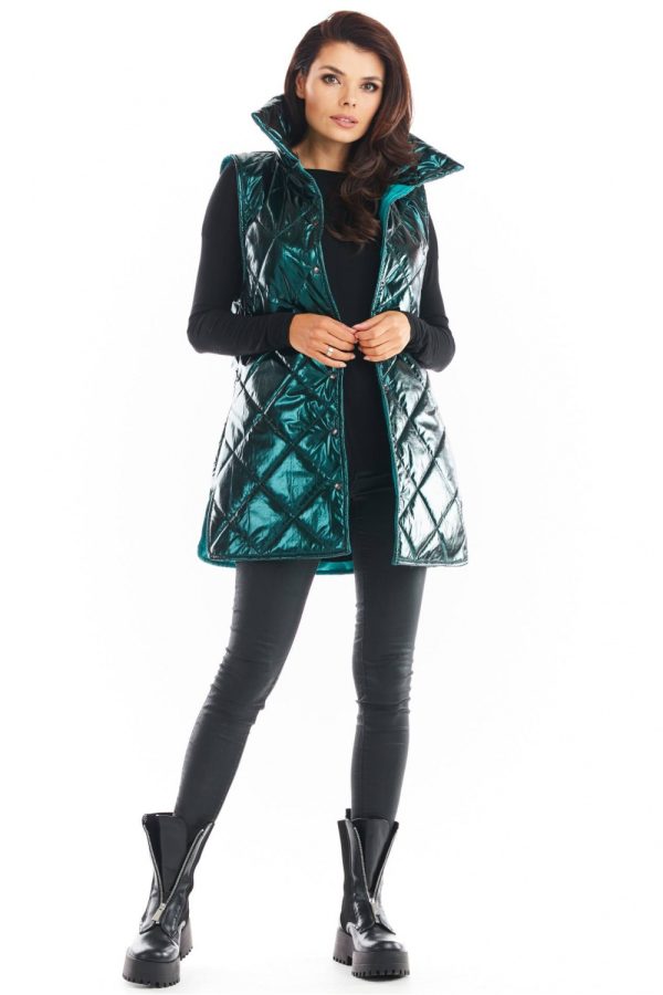 Green Gilet in Women`s Coats, Jackets with Polyester
