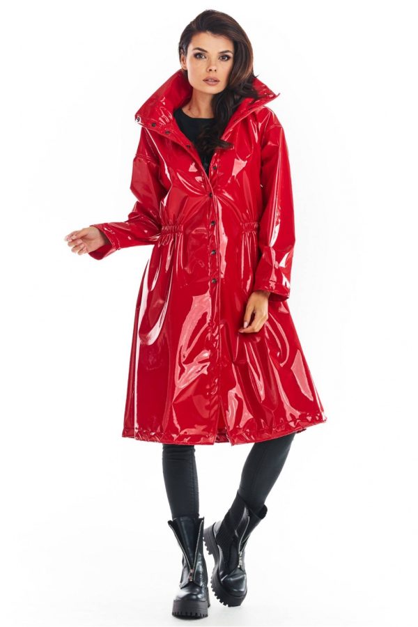 Red Coat in Women`s Coats, Jackets with Polyester