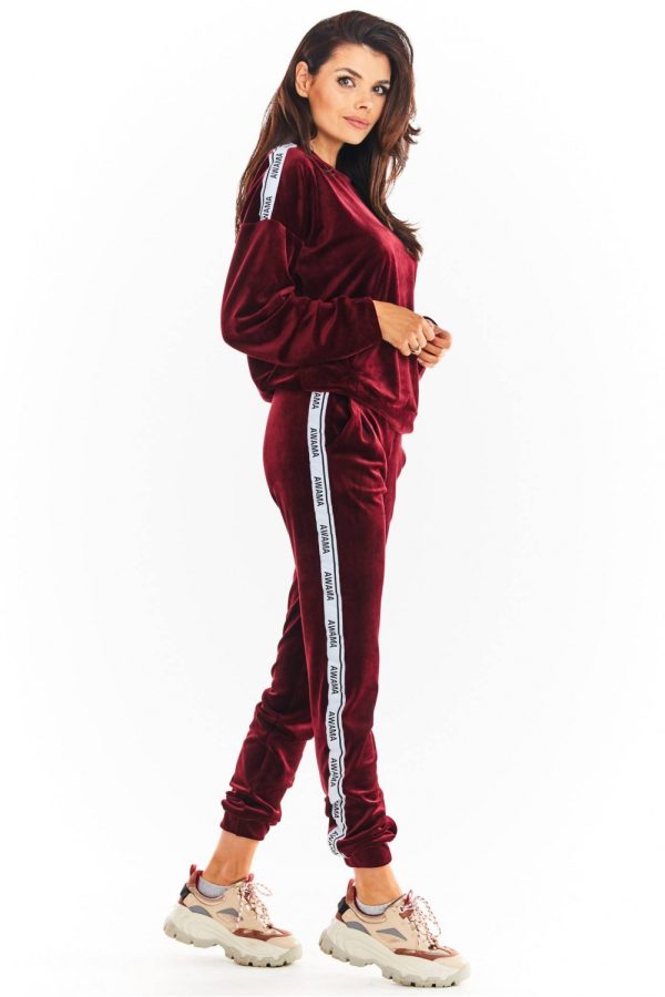 Red Tracksuit Trousers in Women`s Tracksuit Bottoms, Sports Pants with Polyester and Spandex