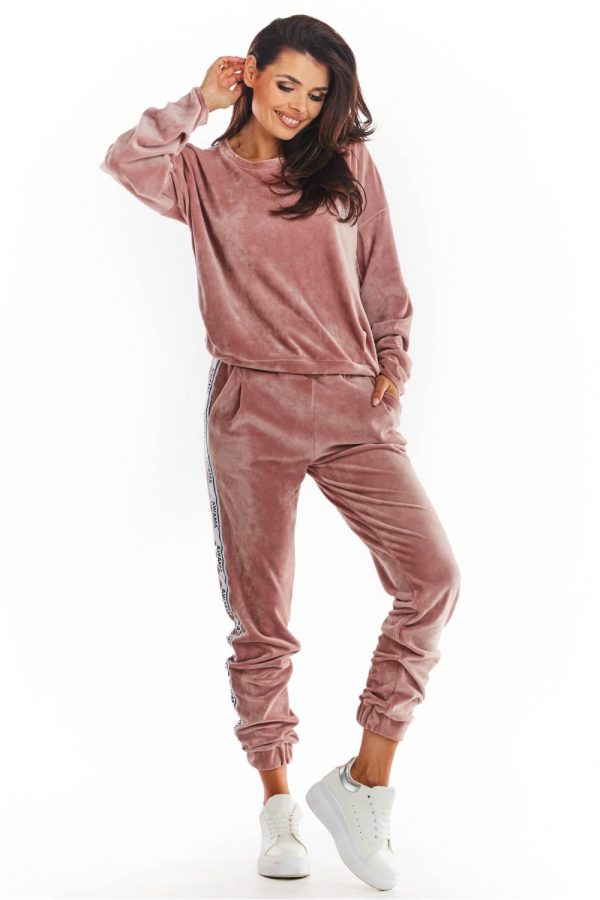 Pink Tracksuit Trousers in Women`s Tracksuit Bottoms, Sports Pants with Polyester and Spandex