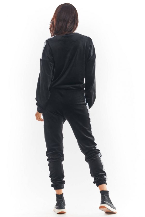 Black Tracksuit Trousers in Women`s Tracksuit Bottoms, Sports Pants with Polyester and Spandex
