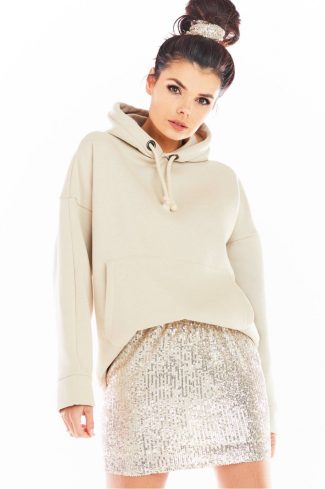 Beige Short Skirt in Skirts with Spandex and Polyester