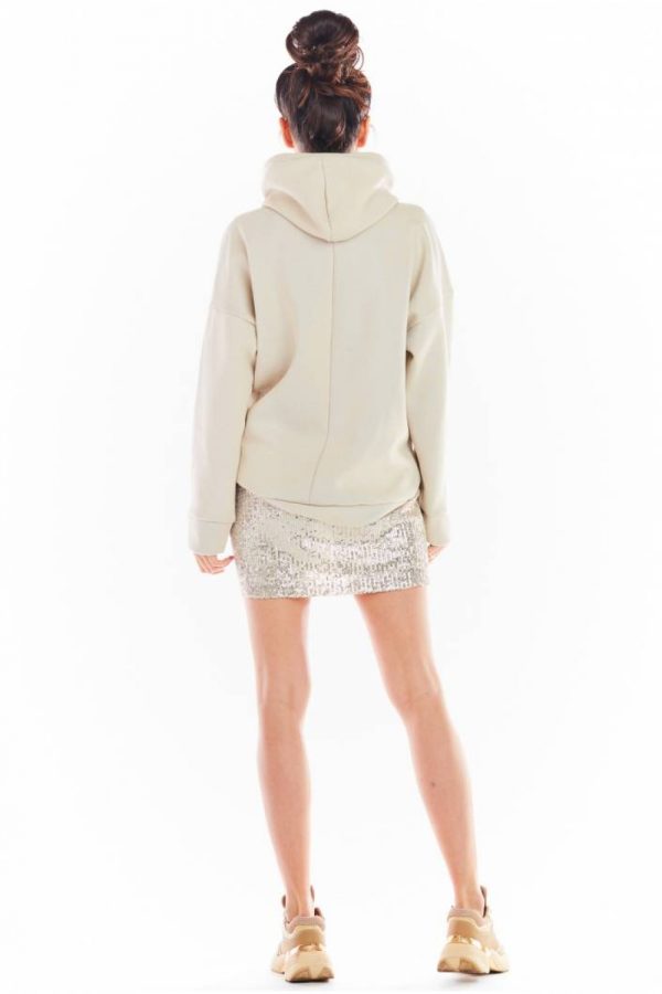 Beige Short Skirt in Skirts with Spandex and Polyester