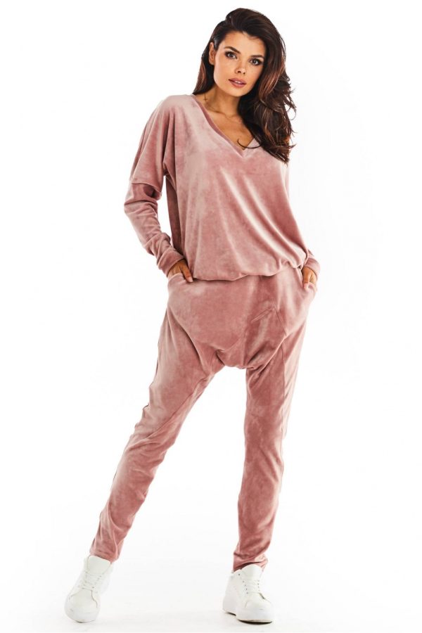 Pink Sweatshirt in Sweatshirts For Women with Polyester and Spandex