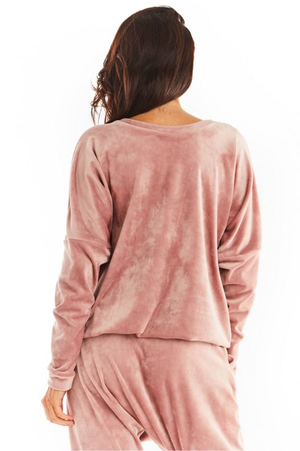 Pink Sweatshirt in Sweatshirts For Women with Polyester and Spandex
