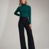 Black Women Trousers in Casual Pants For Women with Polyester