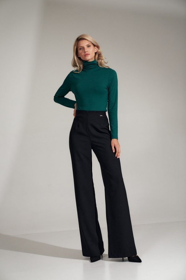 Black Women Trousers in Casual Pants For Women with Polyester