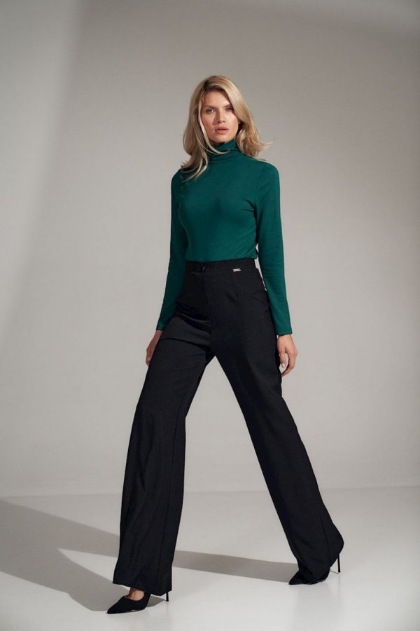 Black Women Trousers in Casual Pants For Women with Polyester