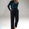 Black Women Trousers in Pants, Trousers, Shorts with Polyester