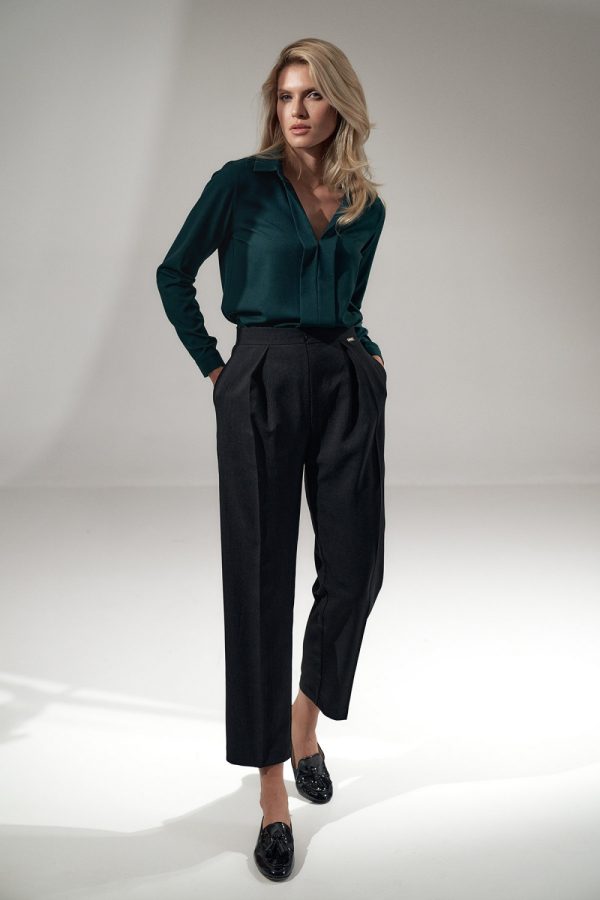 Black Women Trousers in Pants, Trousers, Shorts with Polyester
