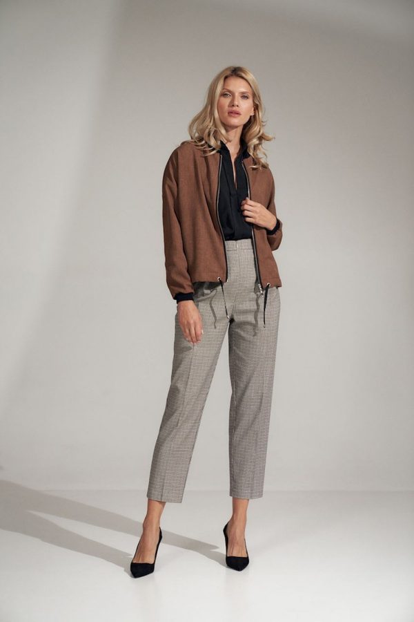 Grey Women Trousers in Pants, Trousers, Shorts with Nylon and Polyester