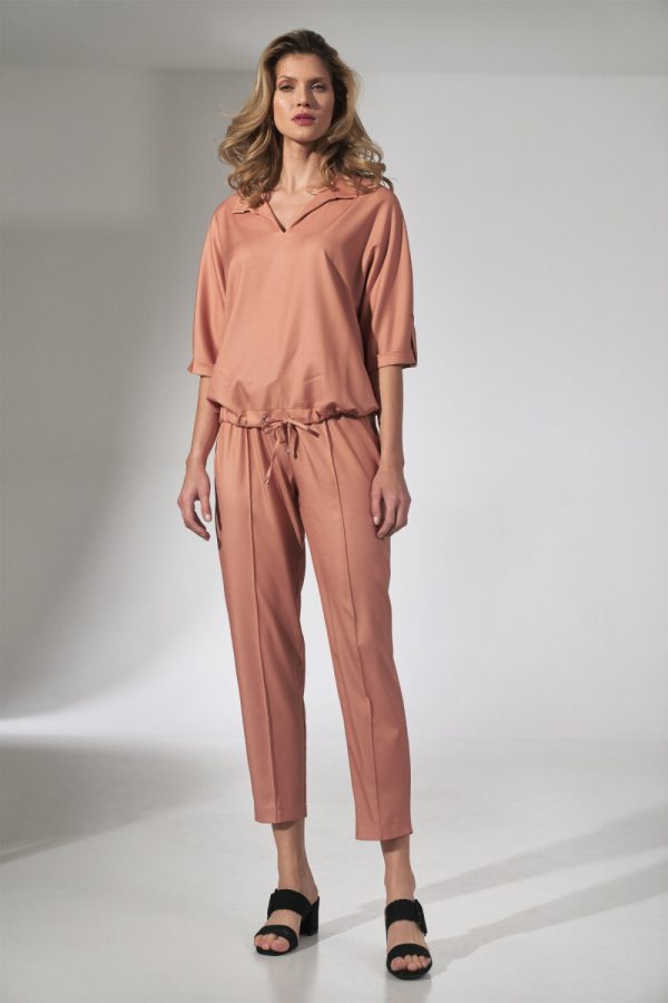 Orange Women Trousers in Pants, Trousers, Shorts with Spandex and Viscose