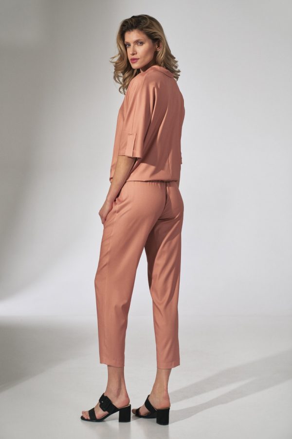 Orange Women Trousers in Pants, Trousers, Shorts with Spandex and Viscose