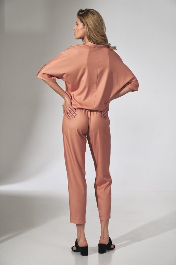 Orange Women Trousers in Pants, Trousers, Shorts with Spandex and Viscose