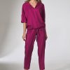 Violet Women Trousers in Pants, Trousers, Shorts with Spandex and Viscose