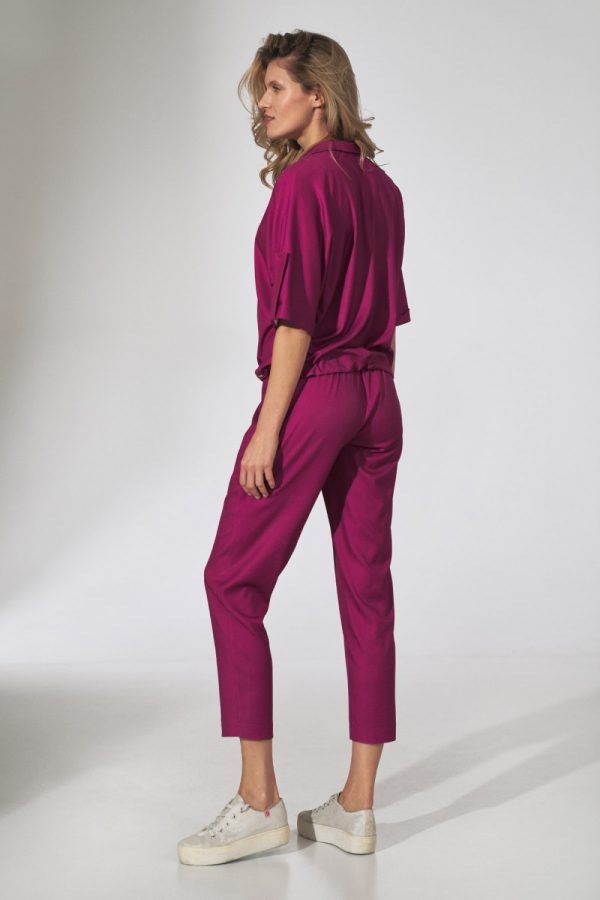 Violet Women Trousers in Pants, Trousers, Shorts with Spandex and Viscose