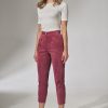 Pink Women Trousers in Pants, Trousers, Shorts with Spandex, Nylon and Polyester