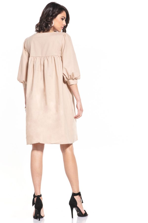 Beige Daydress in Day Dresses with Cotton