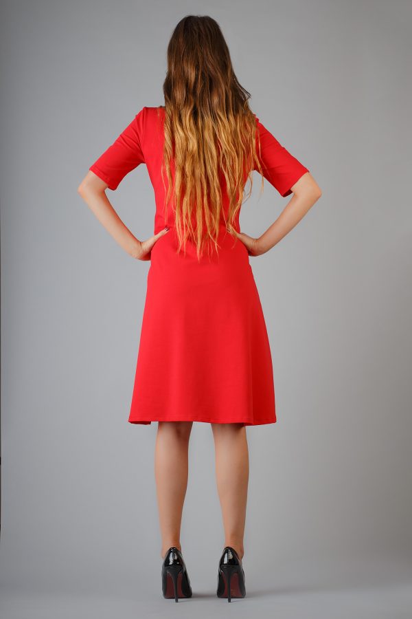 Red Daydress in Day Dresses with Cotton, Spandex and Polyester