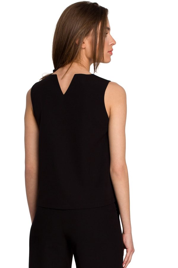 Black Blouse in Women`s Blouses, Tunics with Spandex, Polyester and Viscose