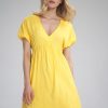Yellow Daydress in Day Dresses with Spandex and Viscose