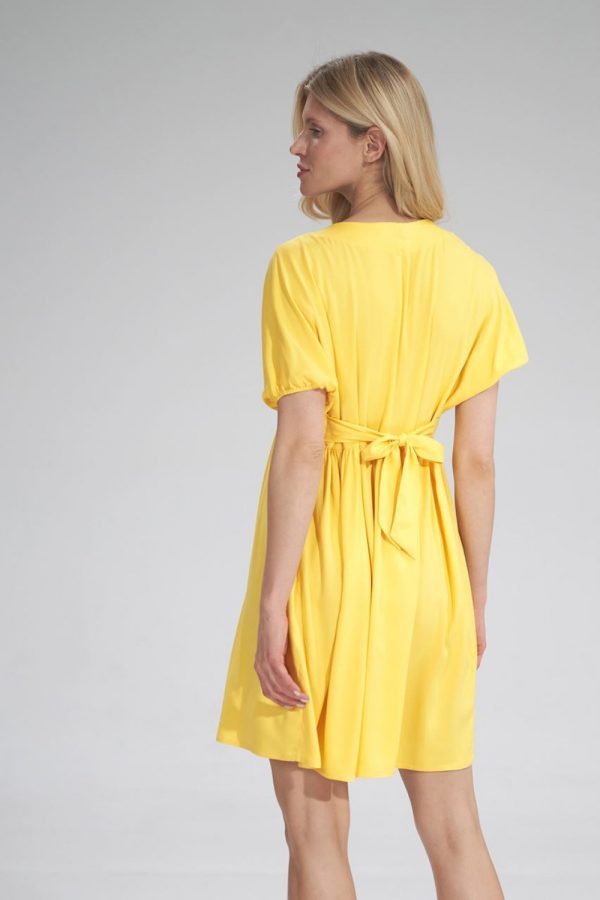 Yellow Daydress in Day Dresses with Spandex and Viscose