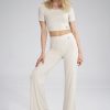 Beige Women Trousers in Pants, Trousers, Shorts with Spandex and Viscose