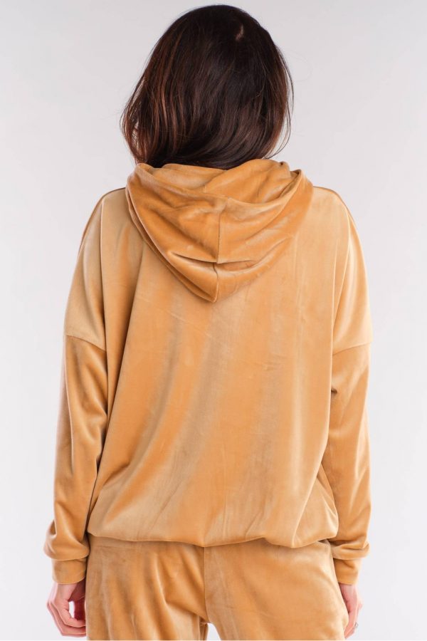 Beige Sweatshirt in Sweatshirts For Women with Polyester and Spandex