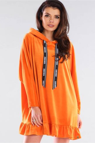 906698 Orange Daydress in Day Dresses with Polyester and Spandex