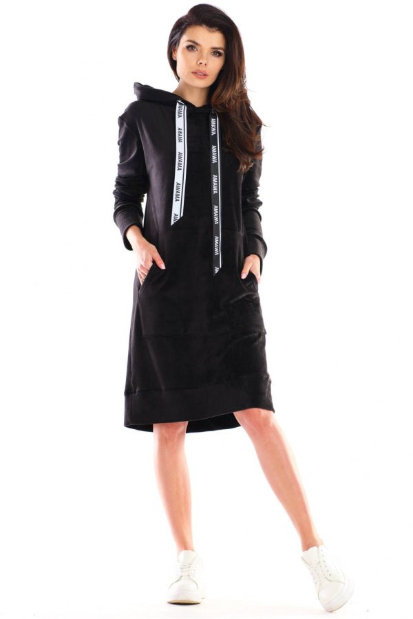 Black Daydress in Day Dresses with Spandex and Polyester