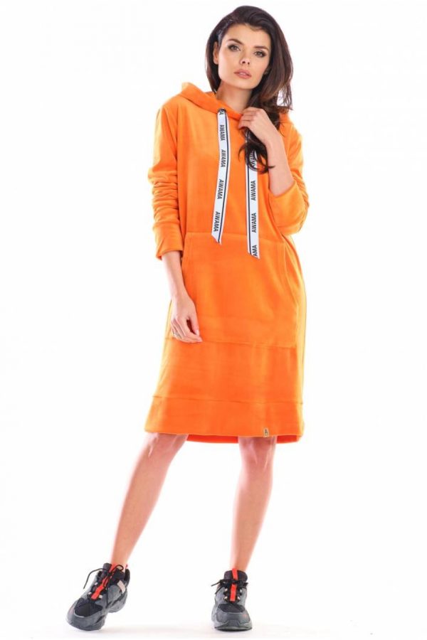 Orange Daydress in Day Dresses with Spandex and Polyester