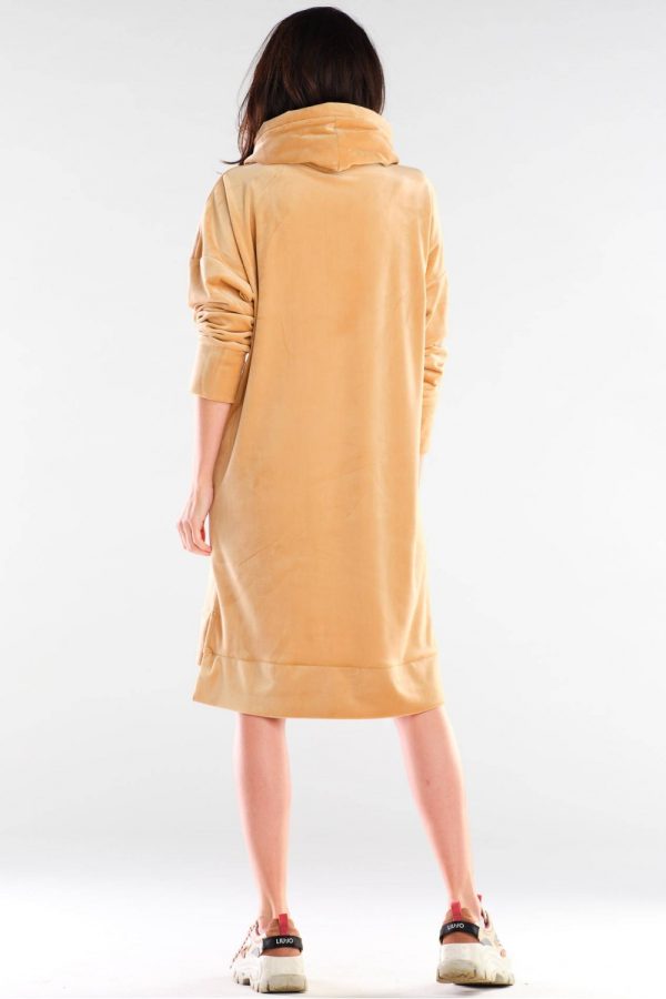 Beige Daydress in Day Dresses with Spandex and Polyester