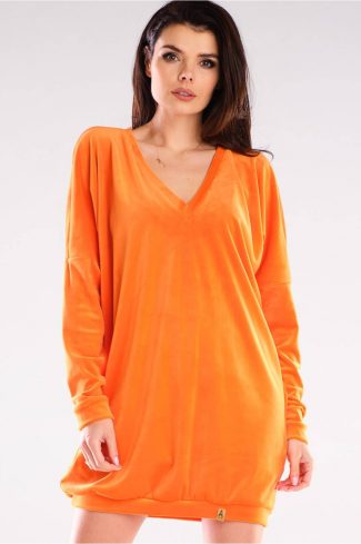908661 Orange Daydress in Day Dresses with Polyester and Spandex