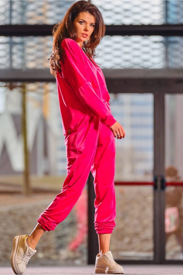 Pink Sweatshirt in Sweatshirts For Women with Polyester and Spandex
