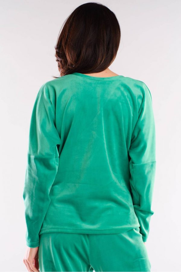 Green Sweatshirt in Sweatshirts For Women with Polyester and Spandex