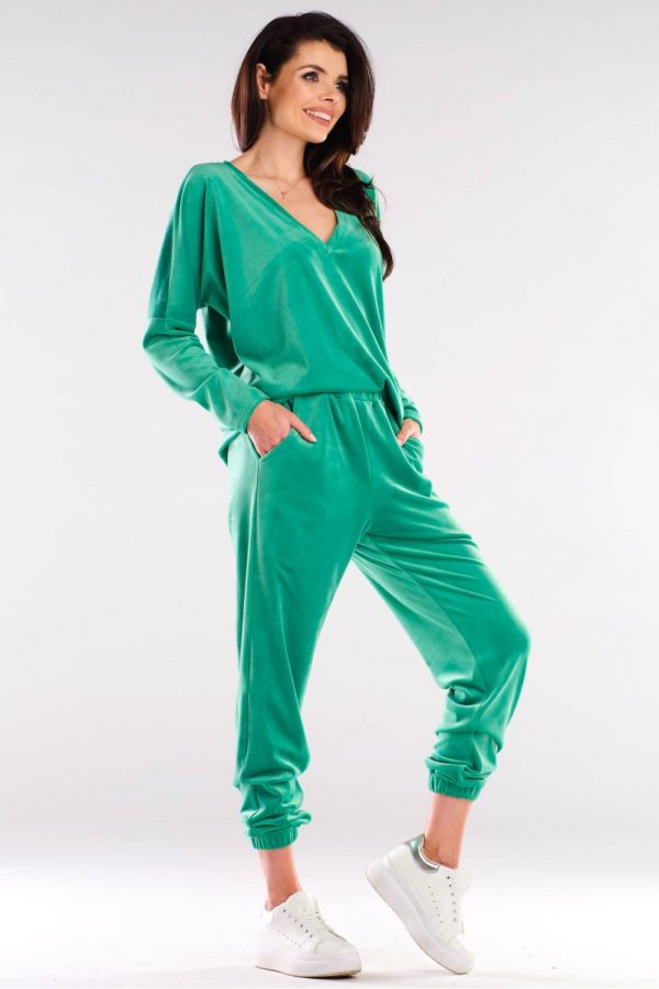 Green Sweatshirt in Sweatshirts For Women with Polyester and Spandex