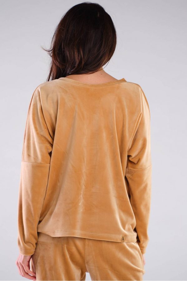 Beige Sweatshirt in Sweatshirts For Women with Polyester and Spandex