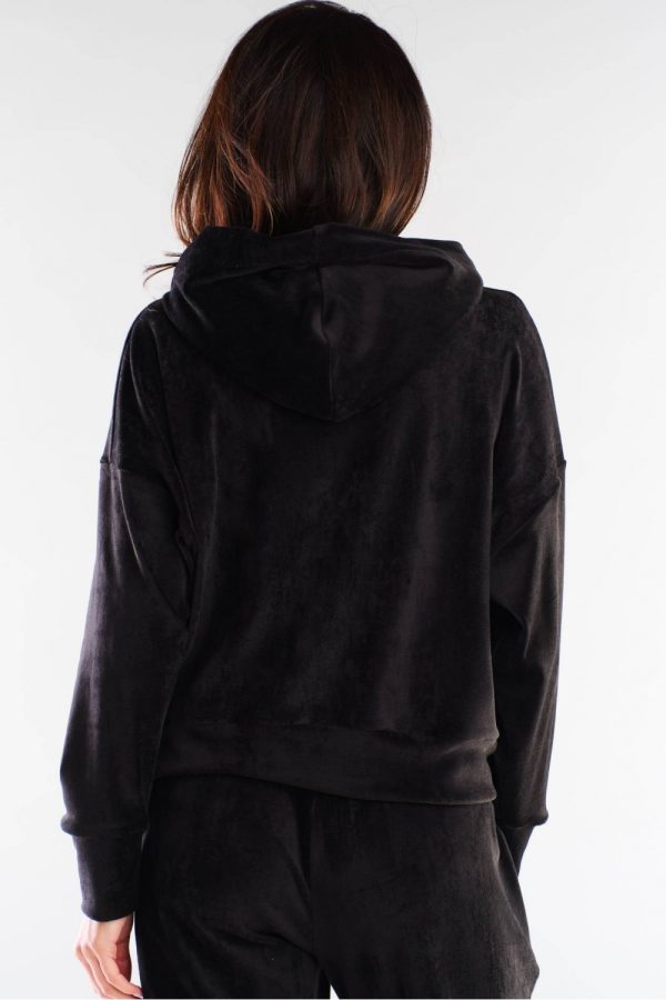 Black Sweatshirt in Sweatshirts For Women with Polyester and Spandex