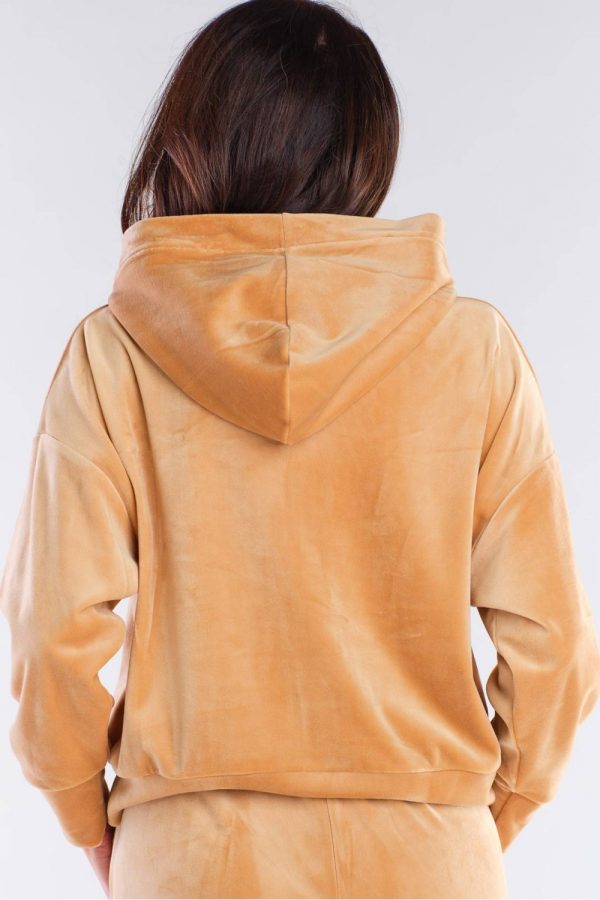 Beige Sweatshirt in Sweatshirts For Women with Polyester and Spandex