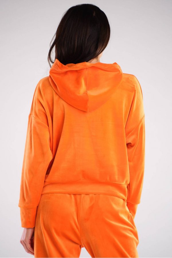 Orange Sweatshirt in Sweatshirts For Women with Polyester and Spandex