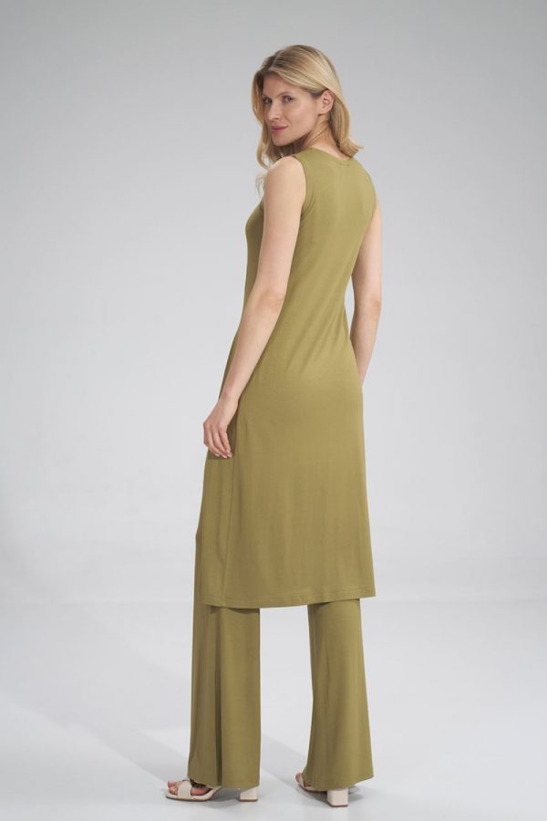 Green Tunic in Women`s Blouses, Tunics with Spandex and Viscose
