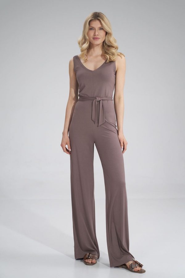 Brown Suit in Playsuits For Women with Spandex and Viscose