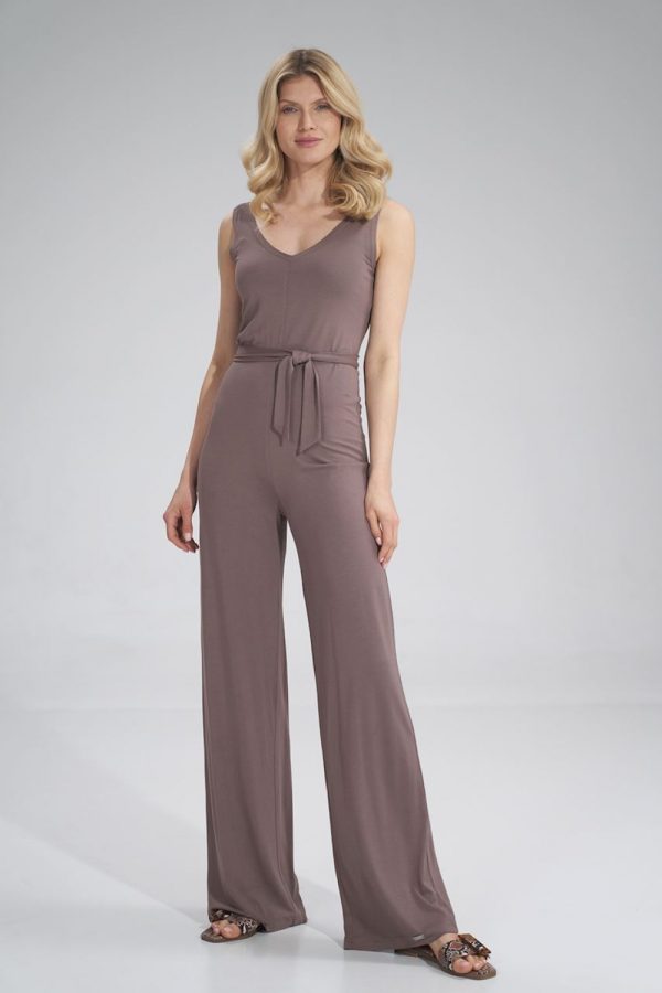 Brown Suit in Playsuits For Women with Spandex and Viscose
