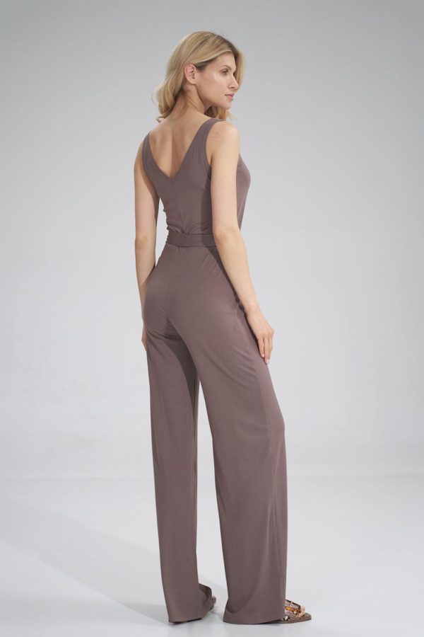 Brown Suit in Playsuits For Women with Spandex and Viscose