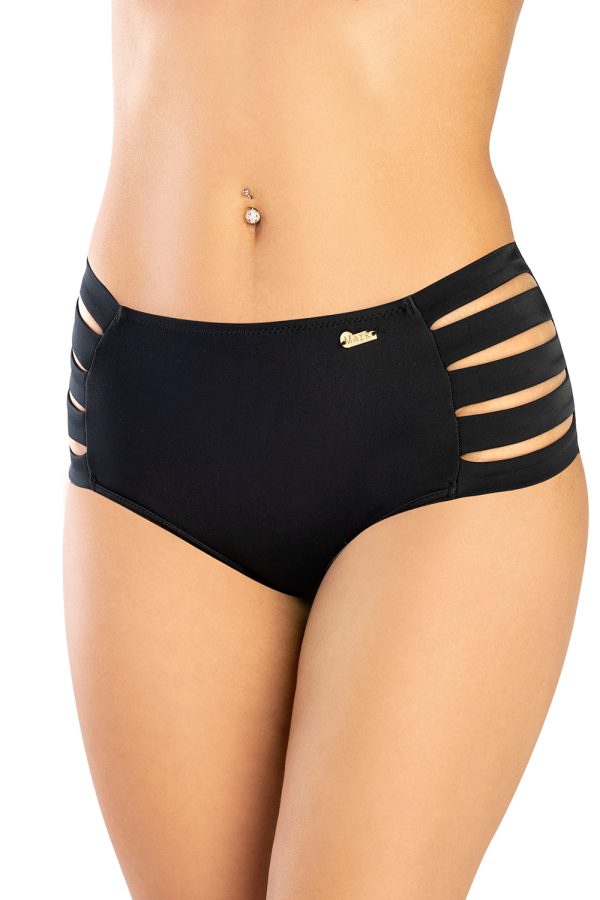 Black Swimming Panties in Two-Piece Swimsuits, Tops, Swimsuit Bottoms with Spandex and Polyamide