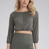 Green Blouse in Women`s Blouses, Tunics with Spandex and Viscose