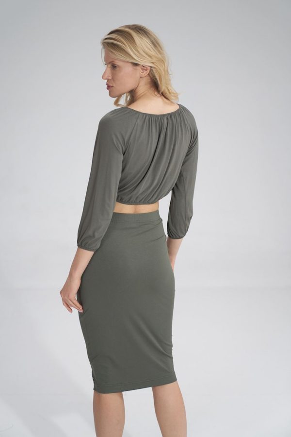 Green Blouse in Women`s Blouses, Tunics with Spandex and Viscose